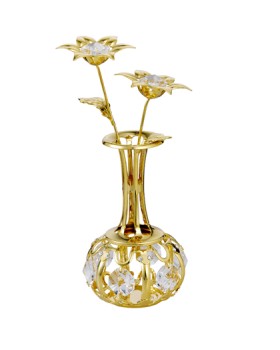 24K GOLD PLATED FLOWER VASE 